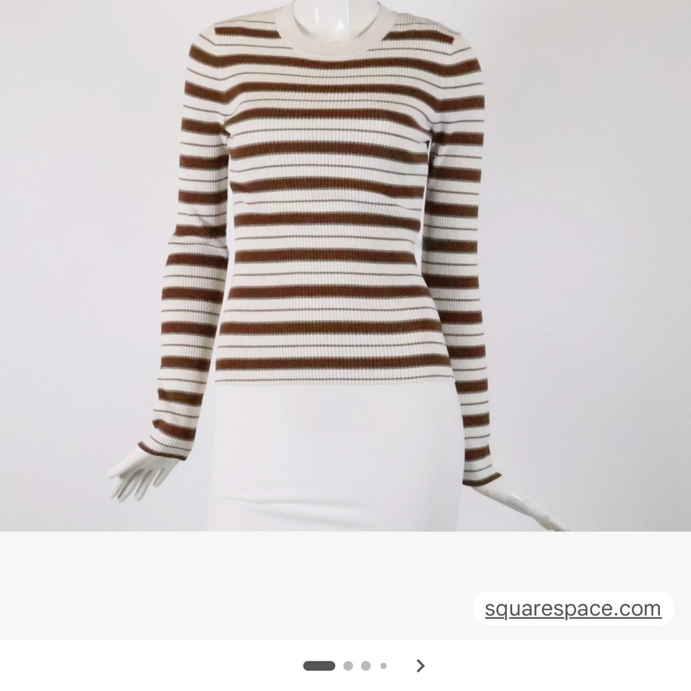 Frame  Striped Crew Neck Sweater